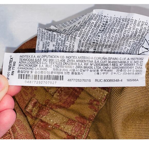 Zara‎ Straight Cut Paisley Printed Jeans - Women's Size S - High Rise BOHO Style - Picture 10 of 12